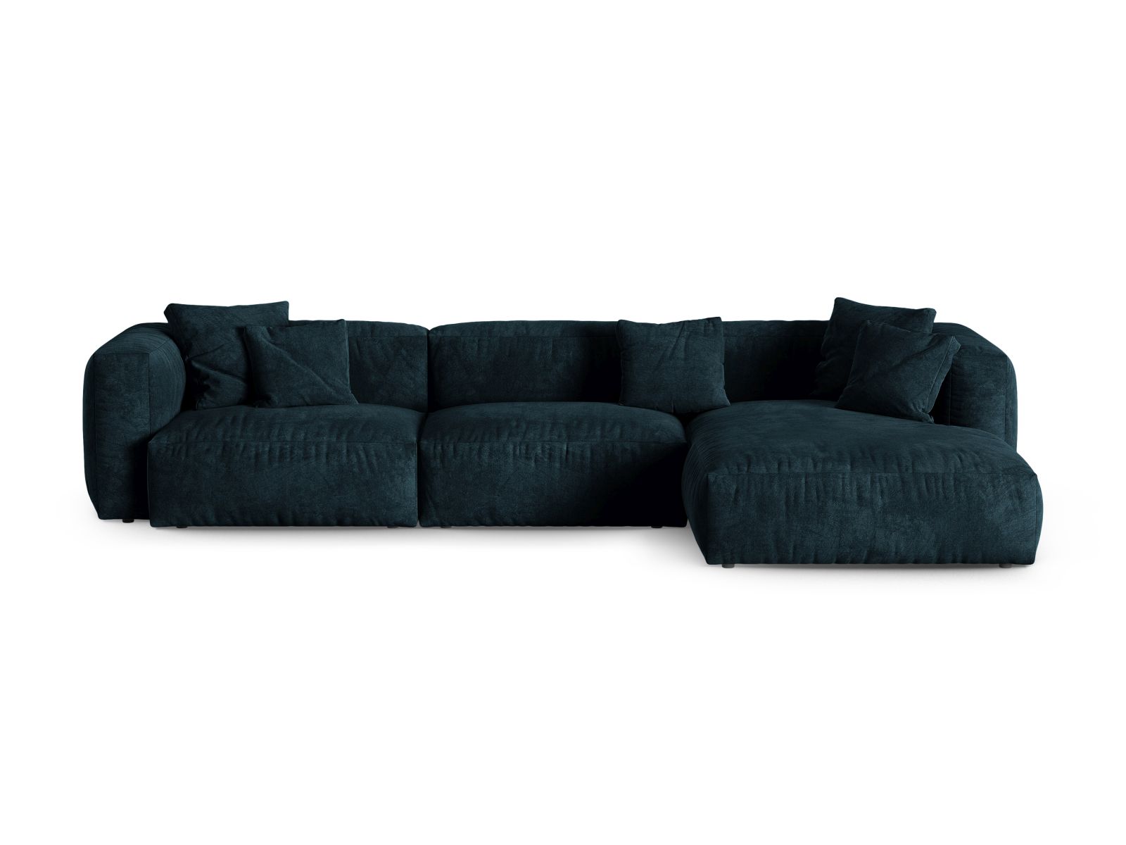Velvet Modular Right Corner Sofa XL, "Martina", 3 Seats, 330x176x75
