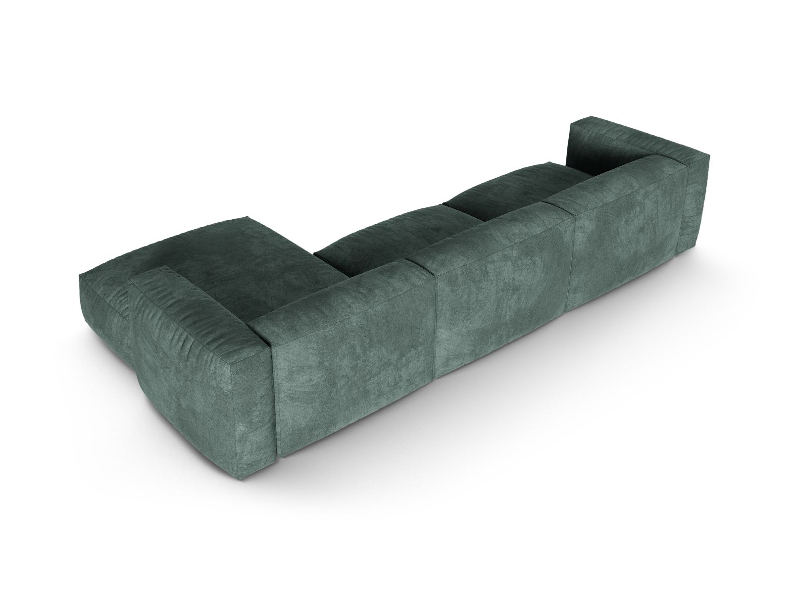 Velvet Modular Right Corner Sofa XL, "Martina", 3 Seats, 330x176x75