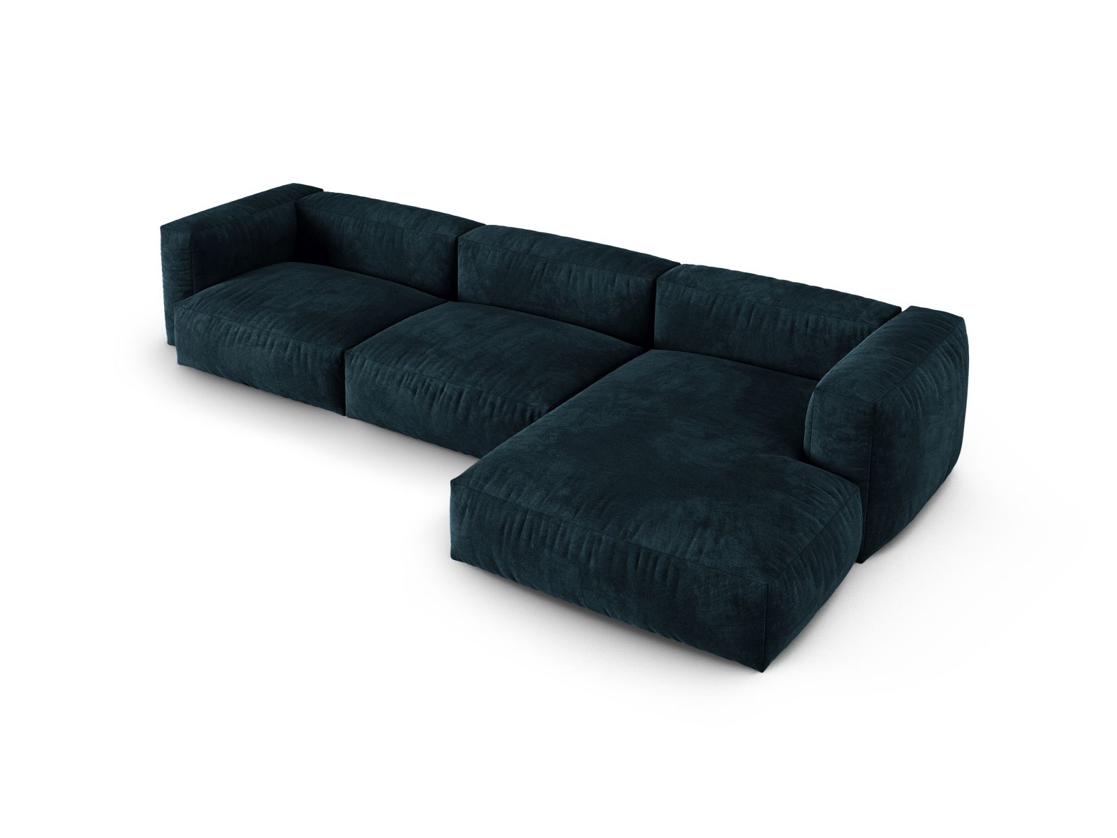 Velvet Modular Right Corner Sofa XL, "Martina", 3 Seats, 330x176x75