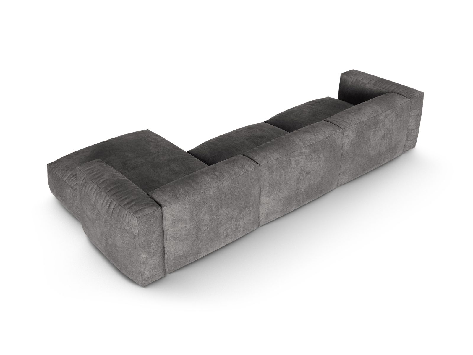 Velvet Modular Right Corner Sofa XL, "Martina", 3 Seats, 330x176x75