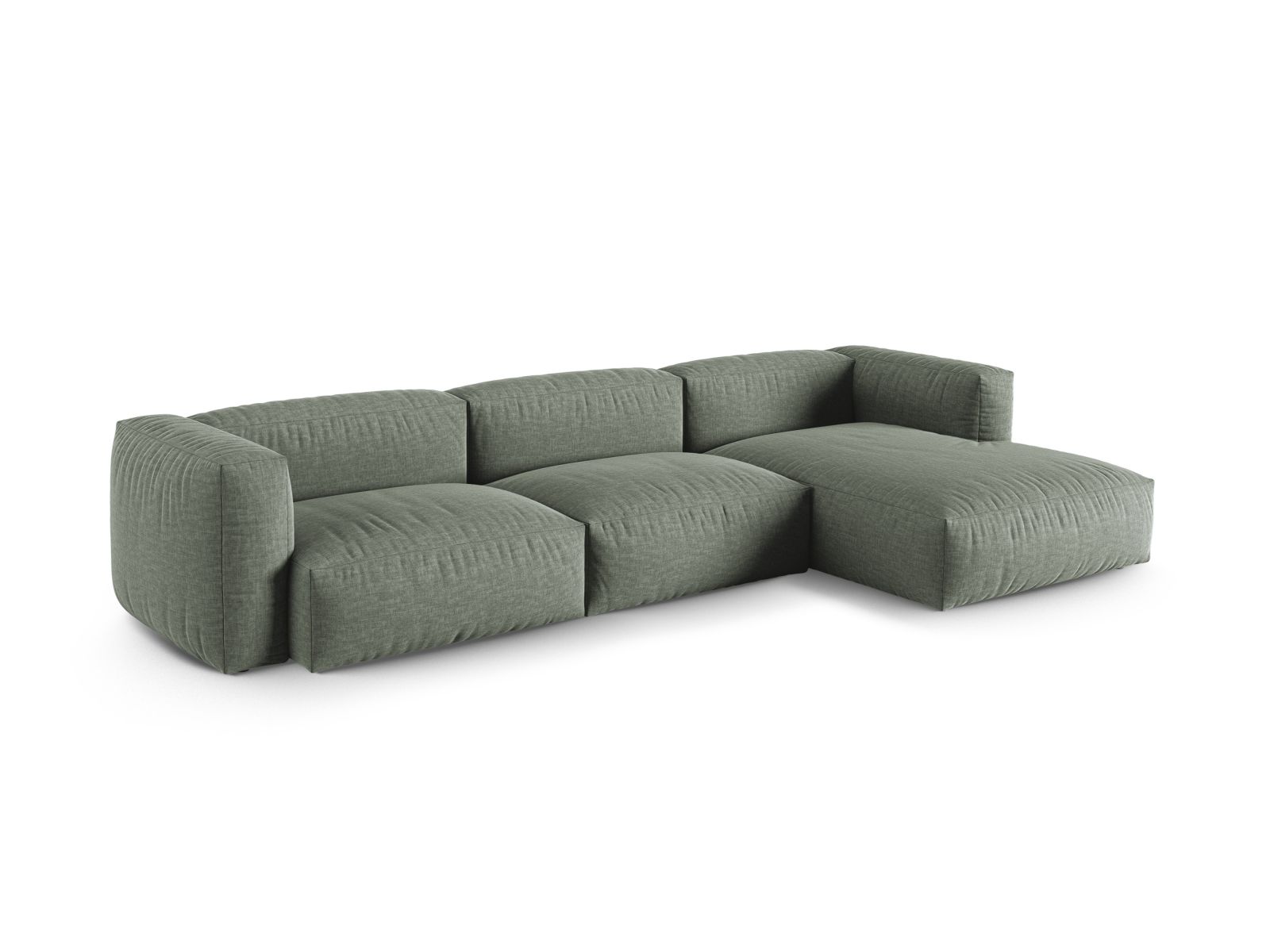 Modular Right Corner Sofa XL, "Martina", 3 Seats, 330x176x75