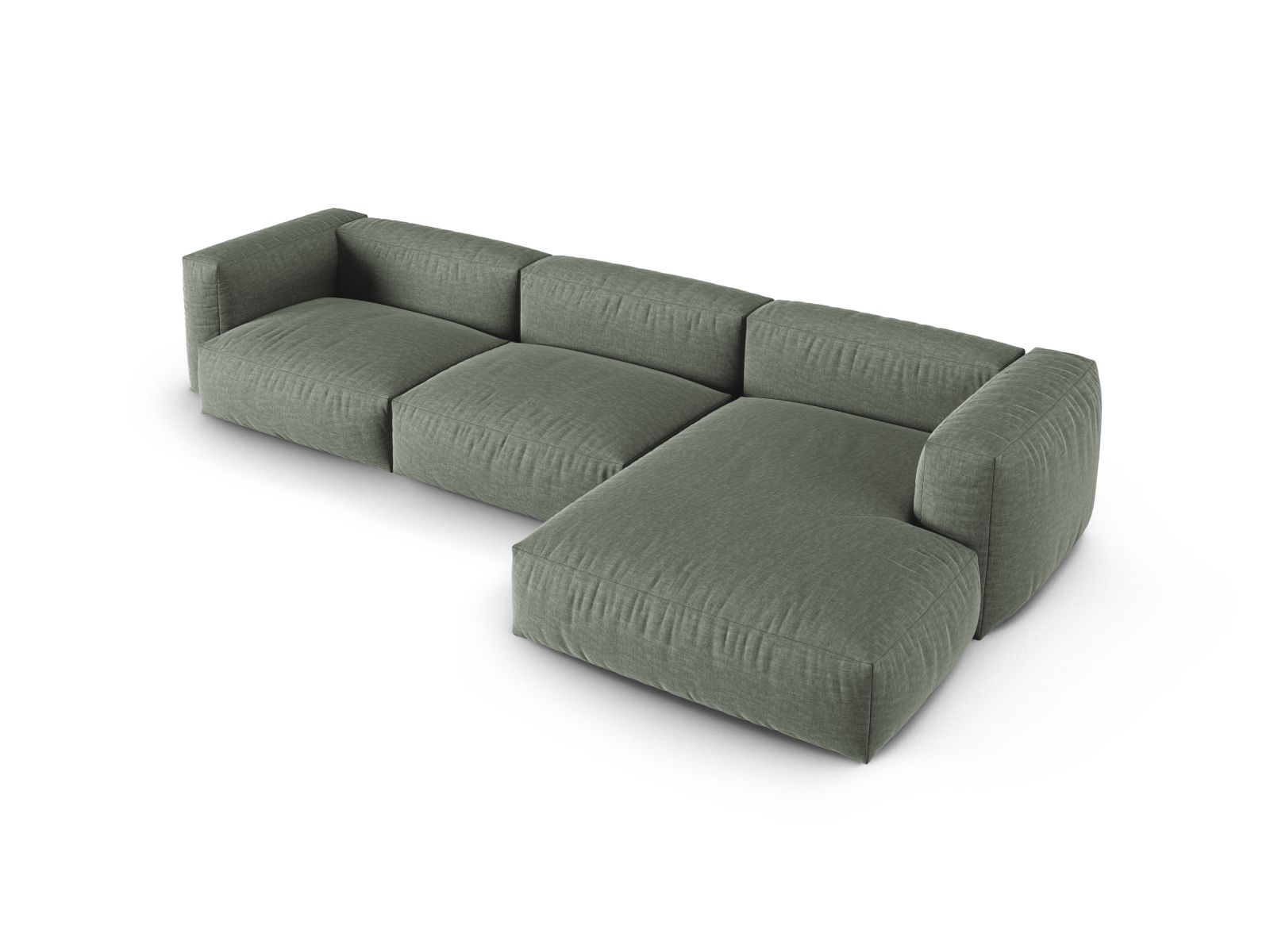 Modular Right Corner Sofa XL, "Martina", 3 Seats, 330x176x75