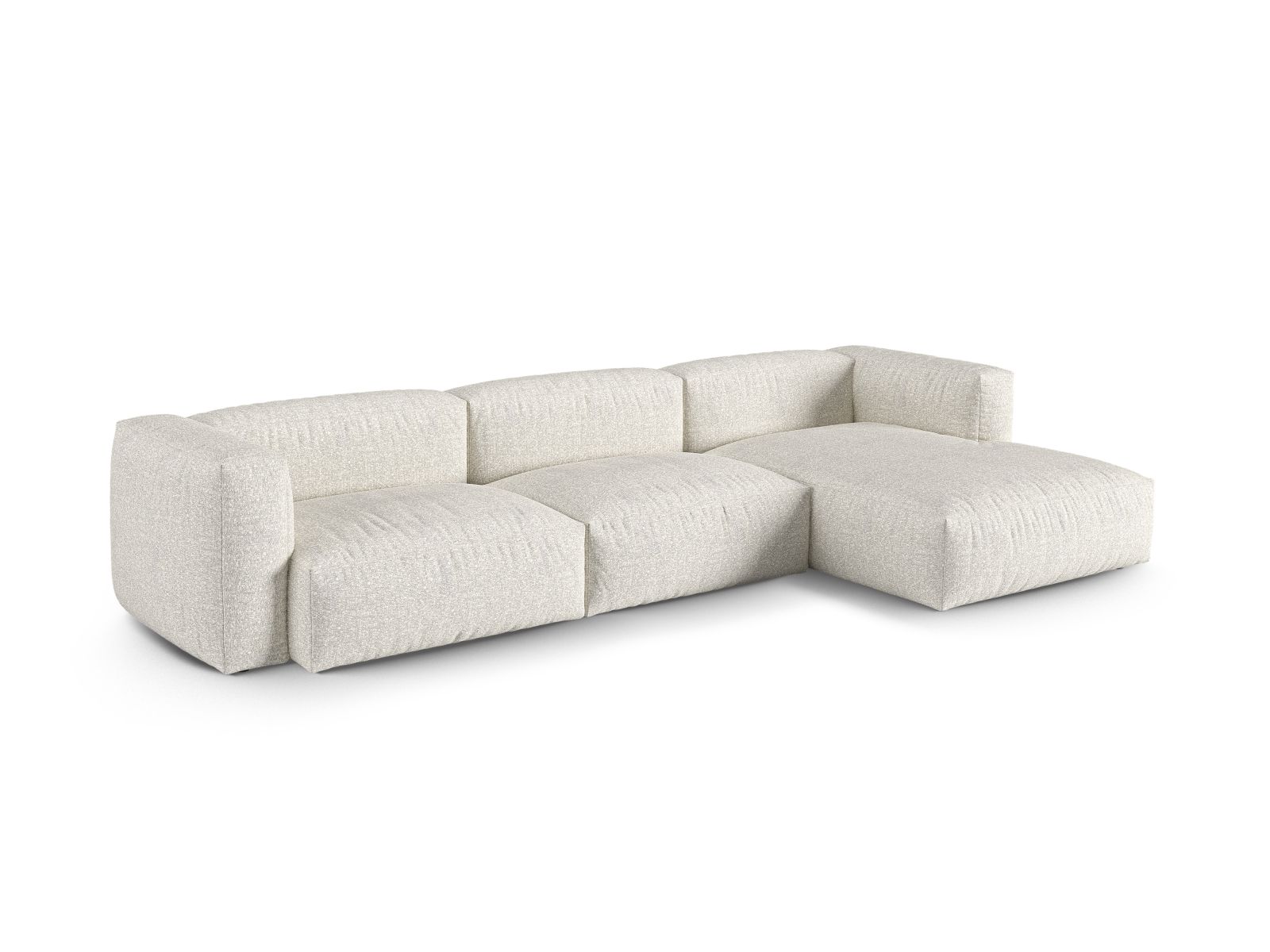 Boucle Modular Right Corner Sofa XL, "Martina", 3 Seats, 330x176x75