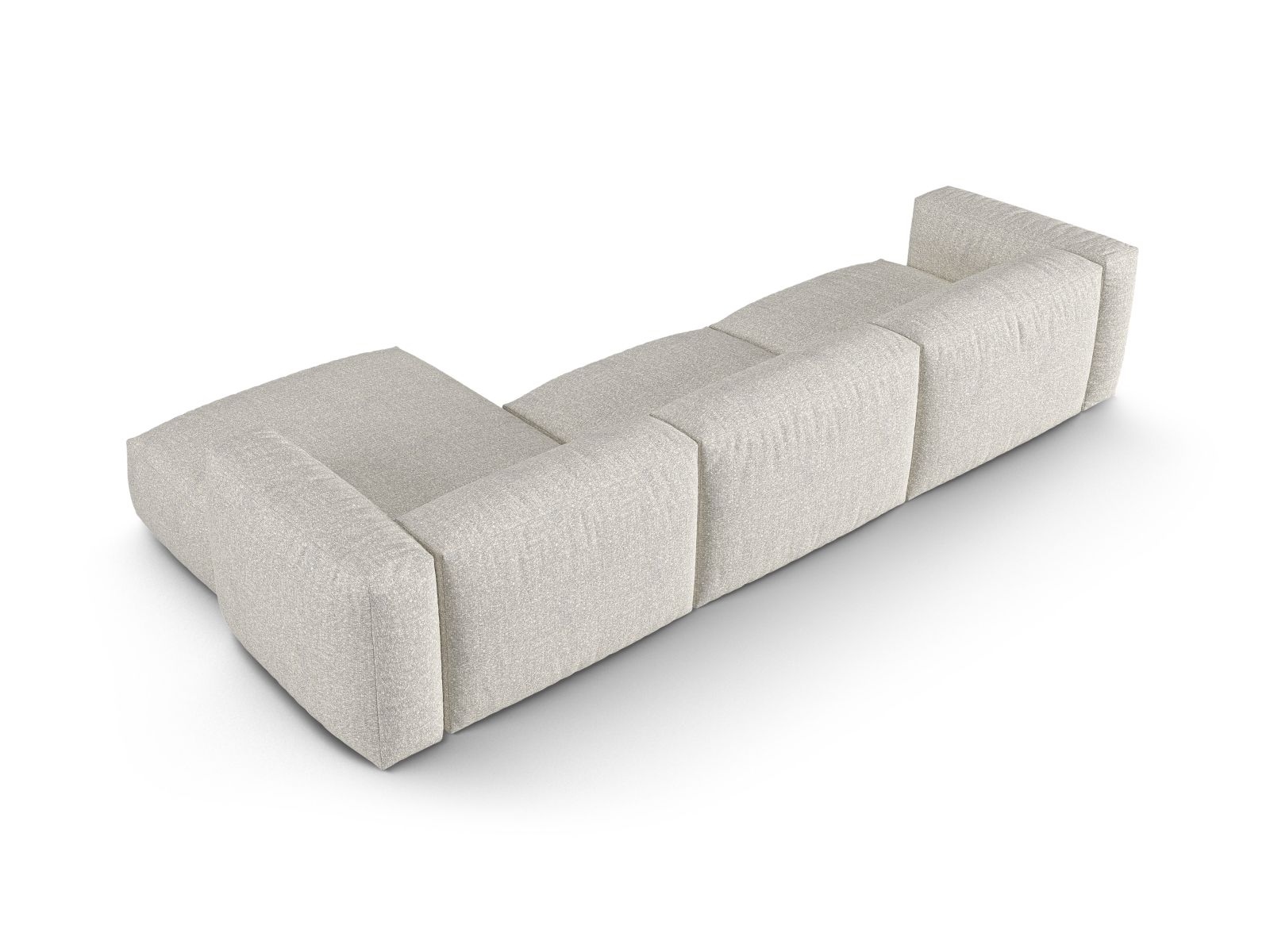 Boucle Modular Right Corner Sofa XL, "Martina", 3 Seats, 330x176x75
