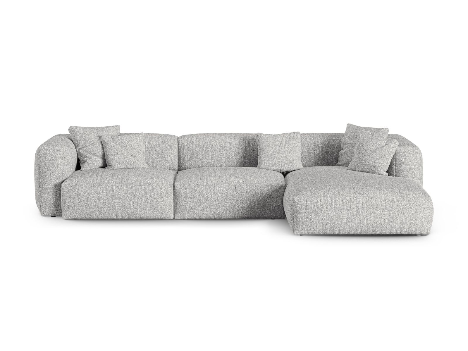 Boucle Modular Right Corner Sofa XL, "Martina", 3 Seats, 330x176x75