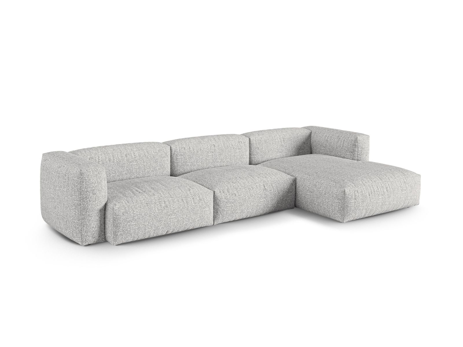 Boucle Modular Right Corner Sofa XL, "Martina", 3 Seats, 330x176x75