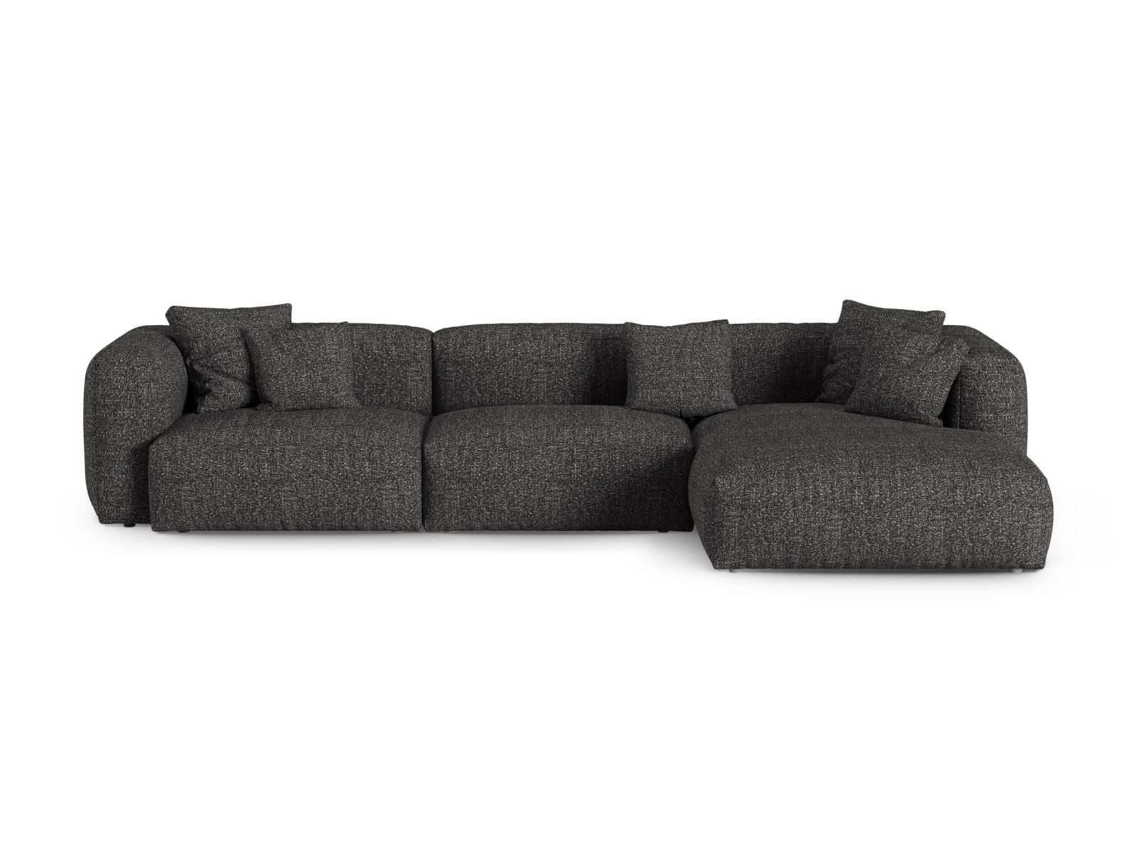 Boucle Modular Right Corner Sofa XL, "Martina", 3 Seats, 330x176x75
