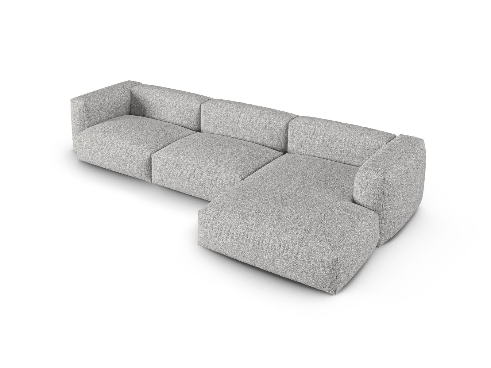 Boucle Modular Right Corner Sofa XL, "Martina", 3 Seats, 330x176x75