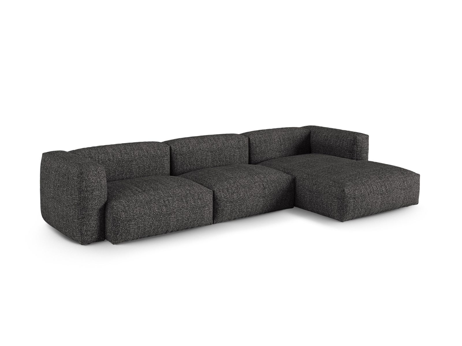 Boucle Modular Right Corner Sofa XL, "Martina", 3 Seats, 330x176x75