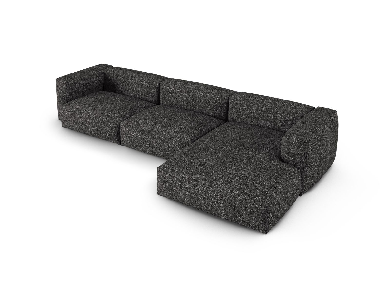 Boucle Modular Right Corner Sofa XL, "Martina", 3 Seats, 330x176x75