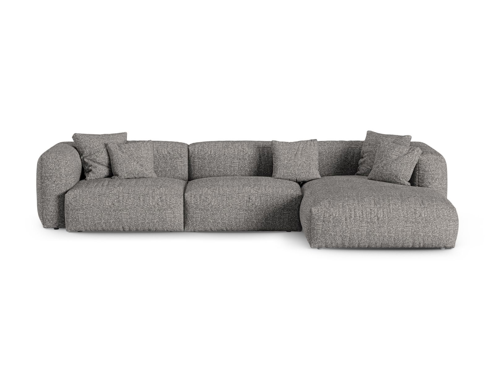 Boucle Modular Right Corner Sofa XL, "Martina", 3 Seats, 330x176x75