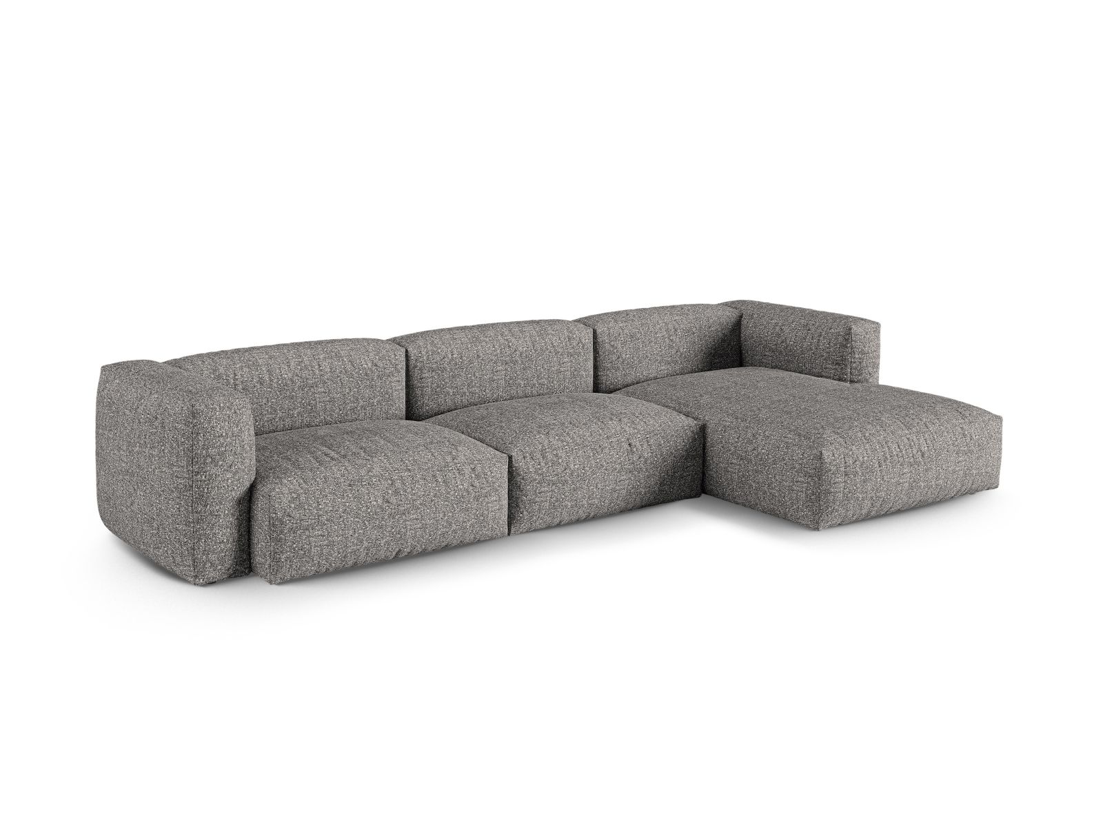 Boucle Modular Right Corner Sofa XL, "Martina", 3 Seats, 330x176x75