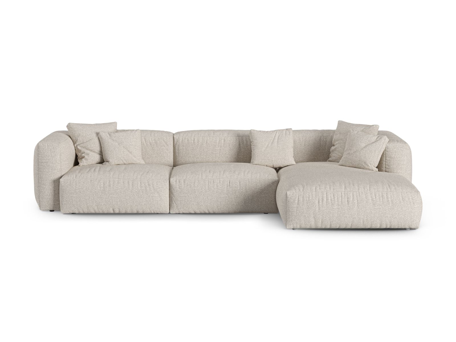 Boucle Modular Right Corner Sofa XL, "Martina", 3 Seats, 330x176x75