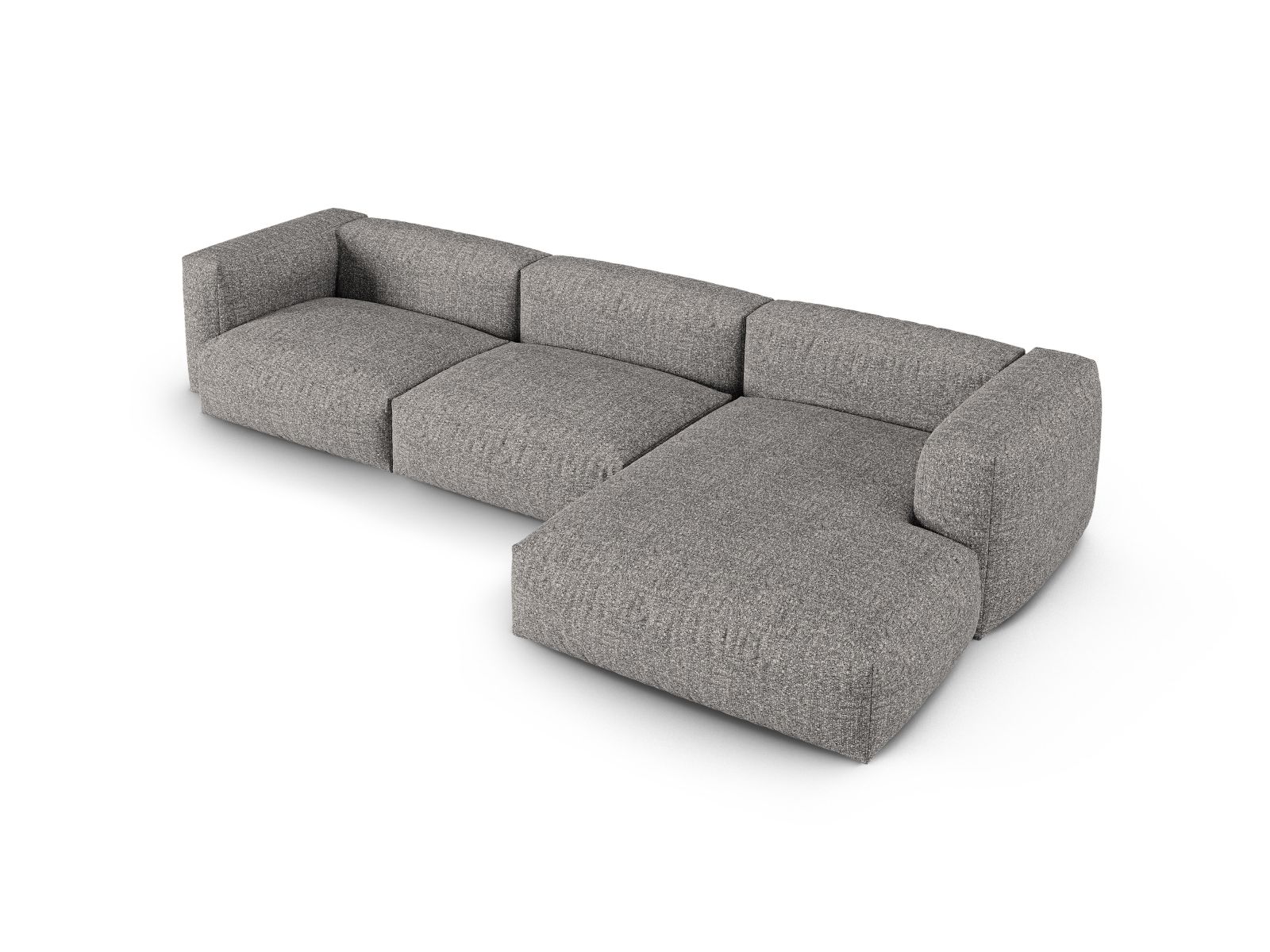 Boucle Modular Right Corner Sofa XL, "Martina", 3 Seats, 330x176x75