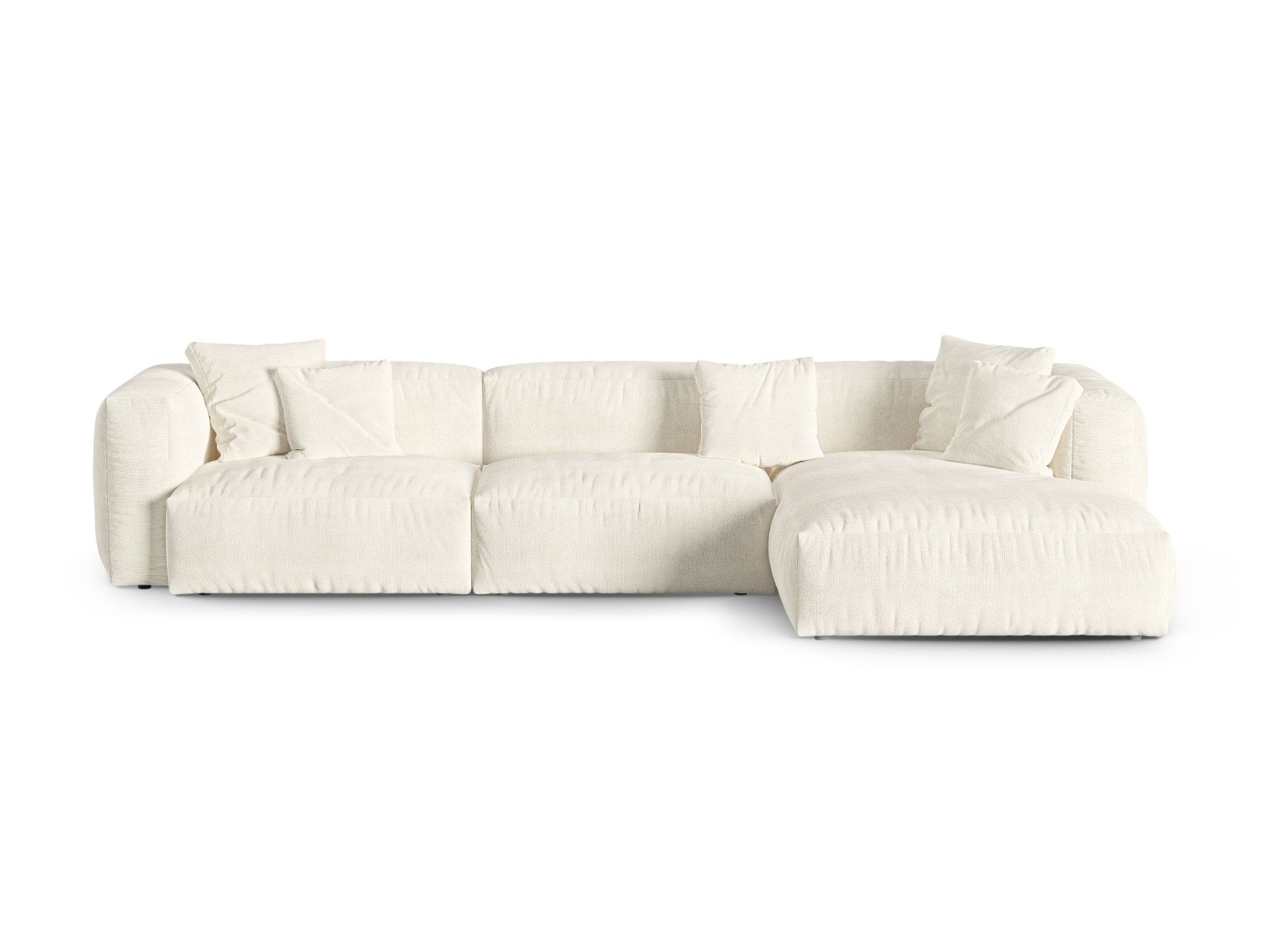 Boucle Modular Right Corner Sofa XL, "Martina", 3 Seats, 330x176x75