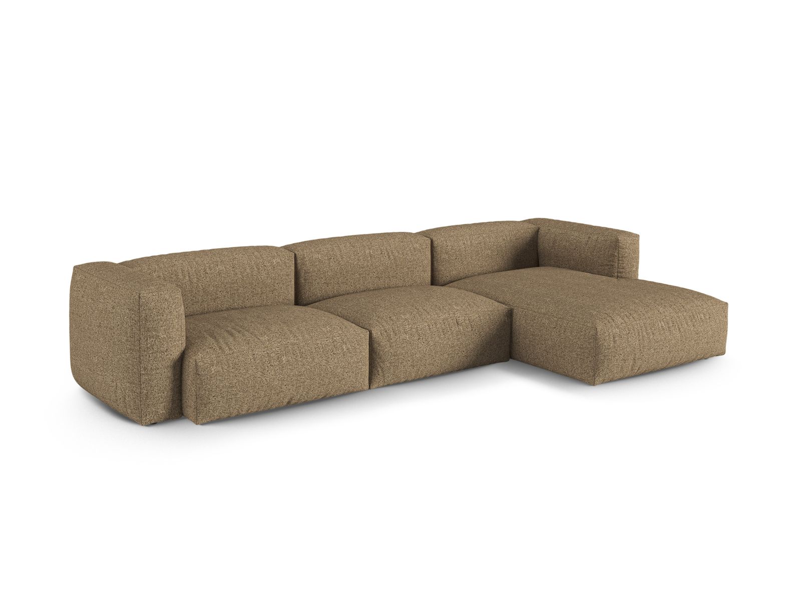 Boucle Modular Right Corner Sofa XL, "Martina", 3 Seats, 330x176x75