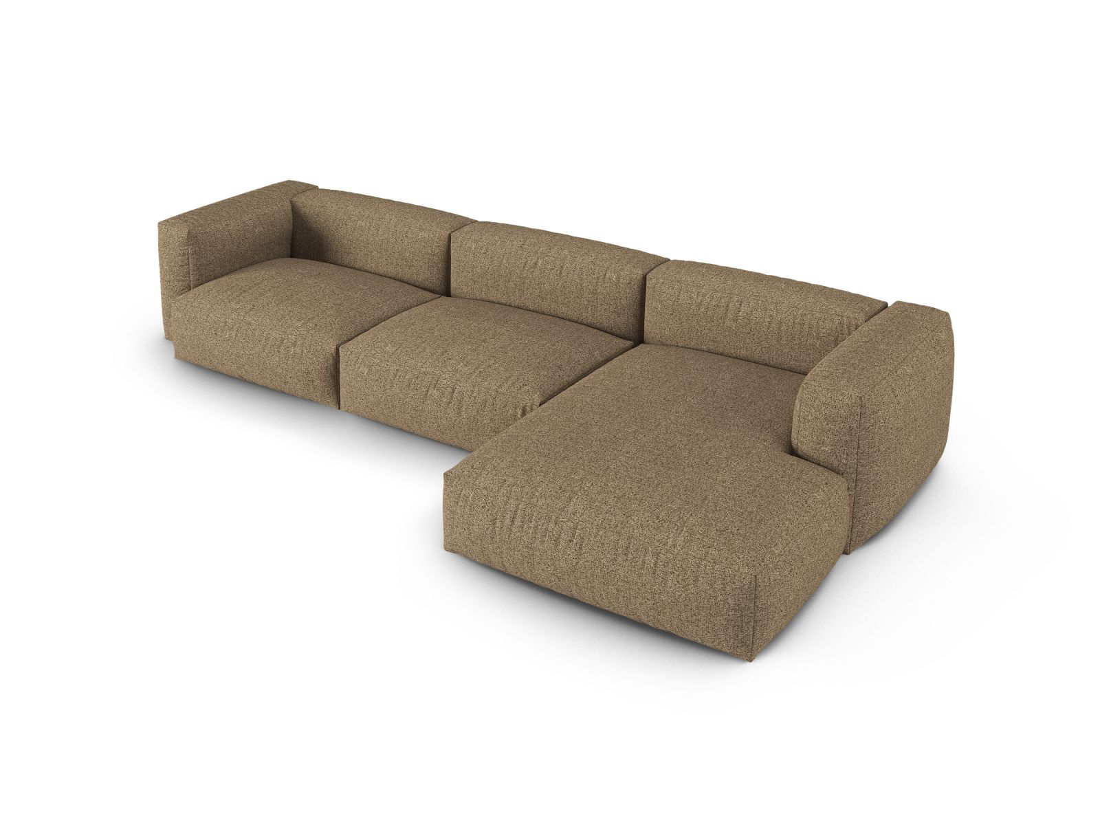 Boucle Modular Right Corner Sofa XL, "Martina", 3 Seats, 330x176x75