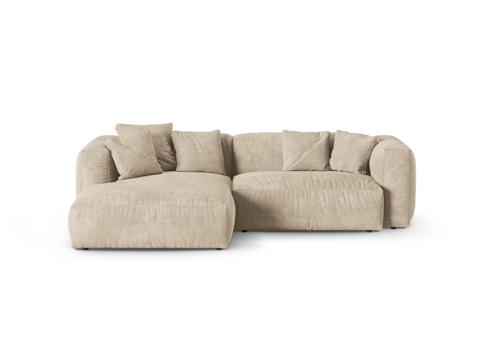 Velvet Modular Left Corner Sofa XL, "Martina", 2 Seats, 280x176x75