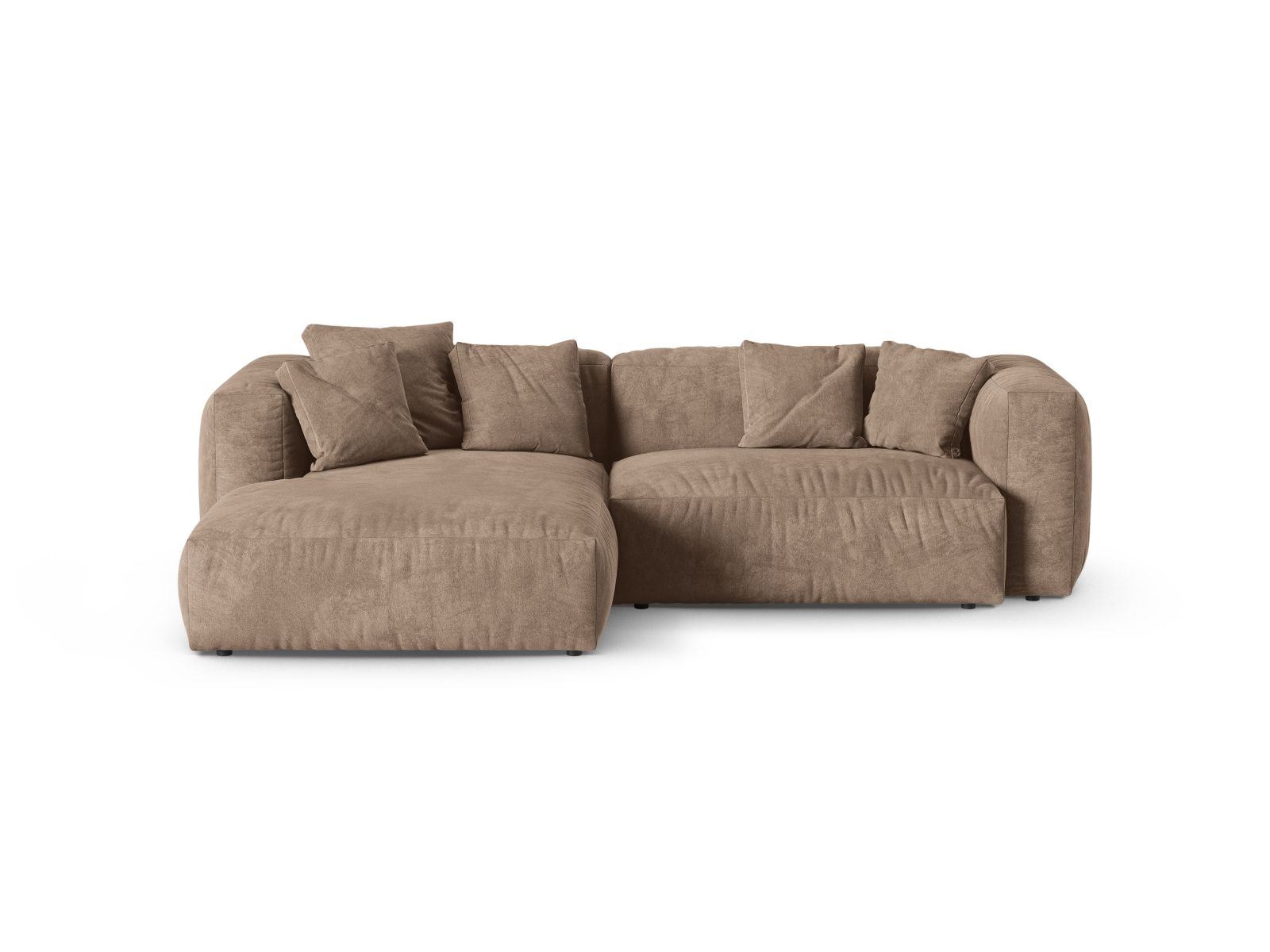 Velvet Modular Left Corner Sofa XL, "Martina", 2 Seats, 280x176x75