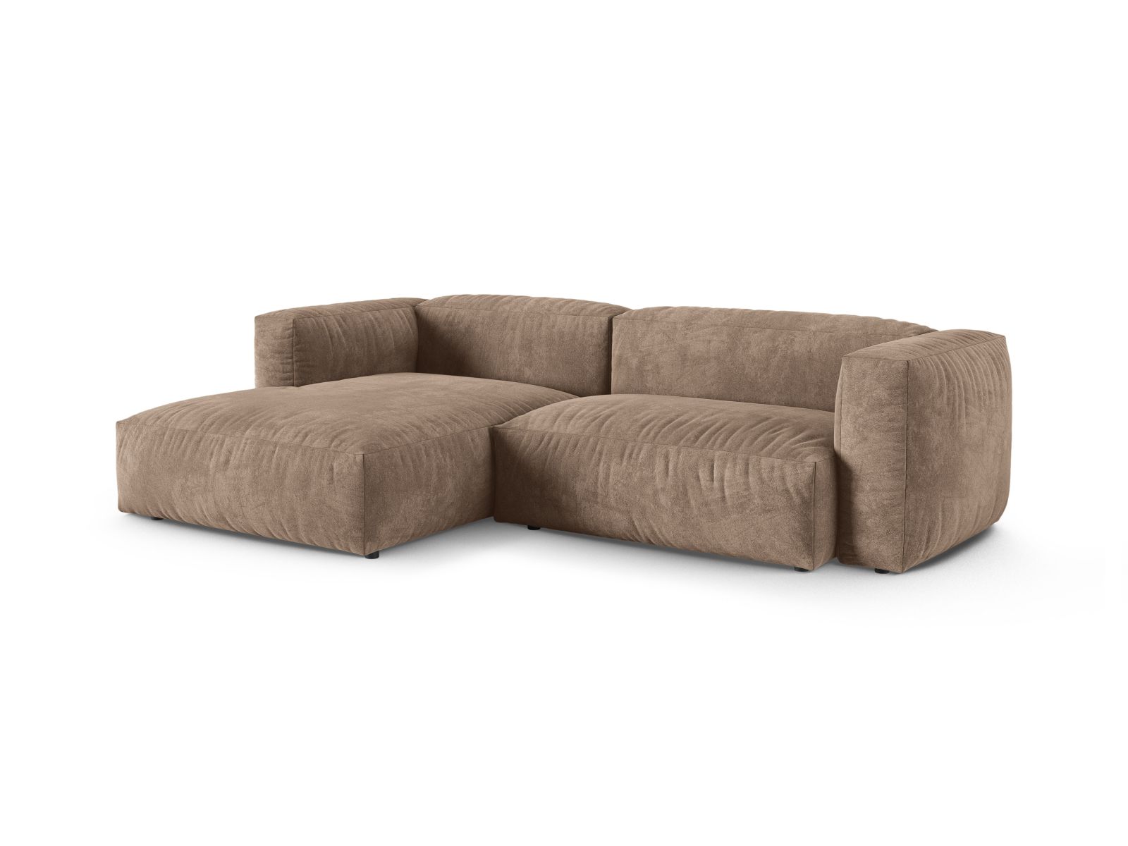 Velvet Modular Left Corner Sofa XL, "Martina", 2 Seats, 280x176x75