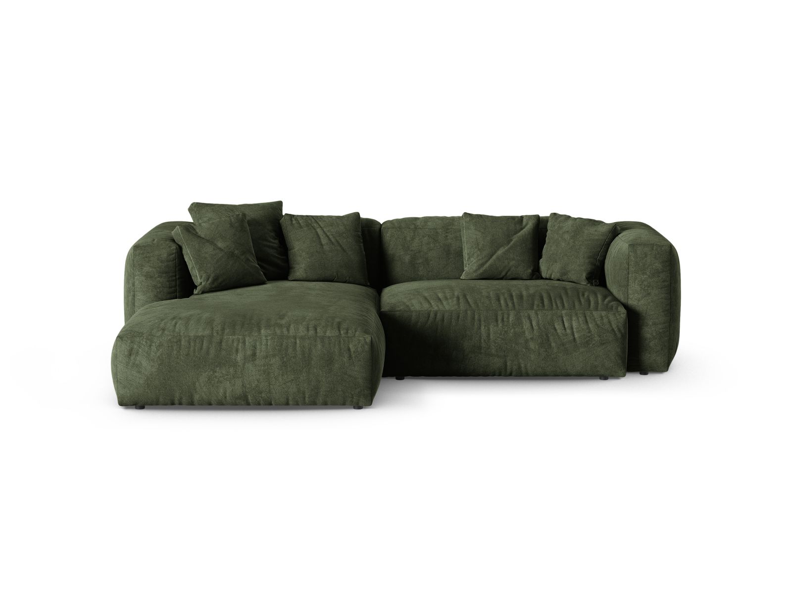 Velvet Modular Left Corner Sofa XL, "Martina", 2 Seats, 280x176x75