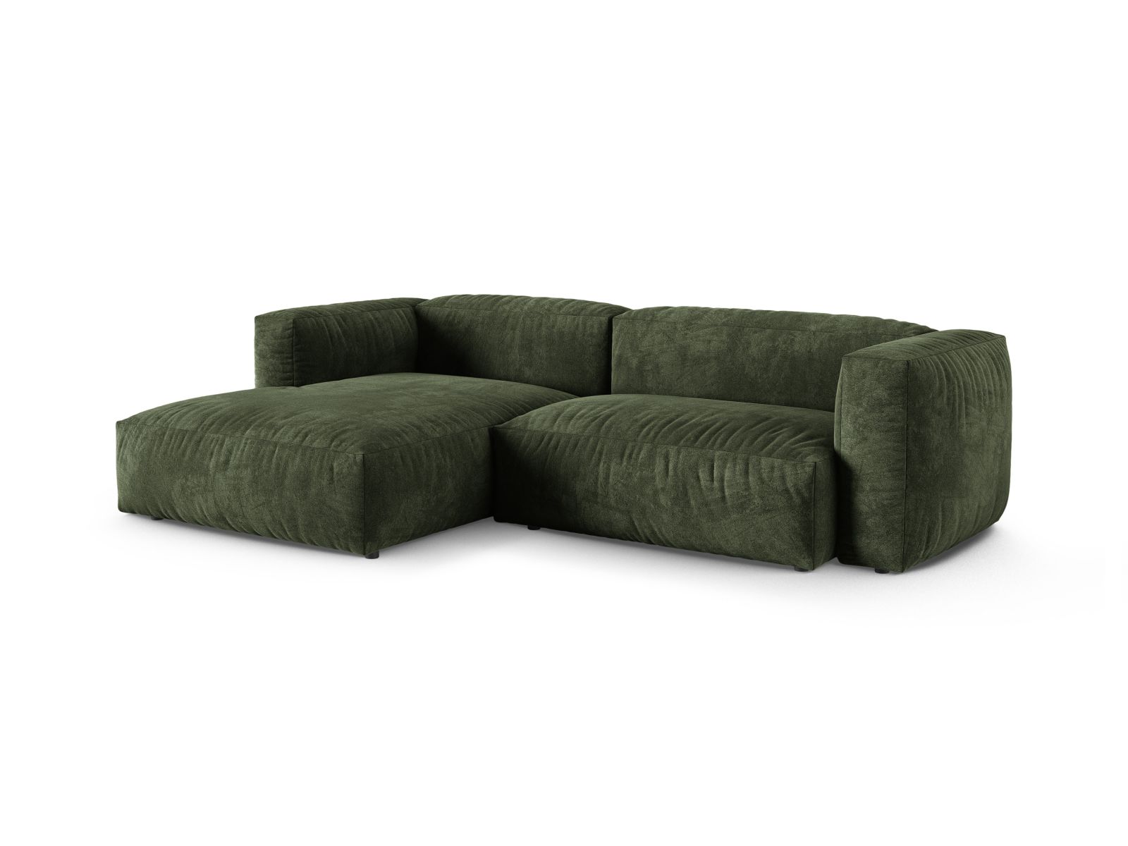 Velvet Modular Left Corner Sofa XL, "Martina", 2 Seats, 280x176x75