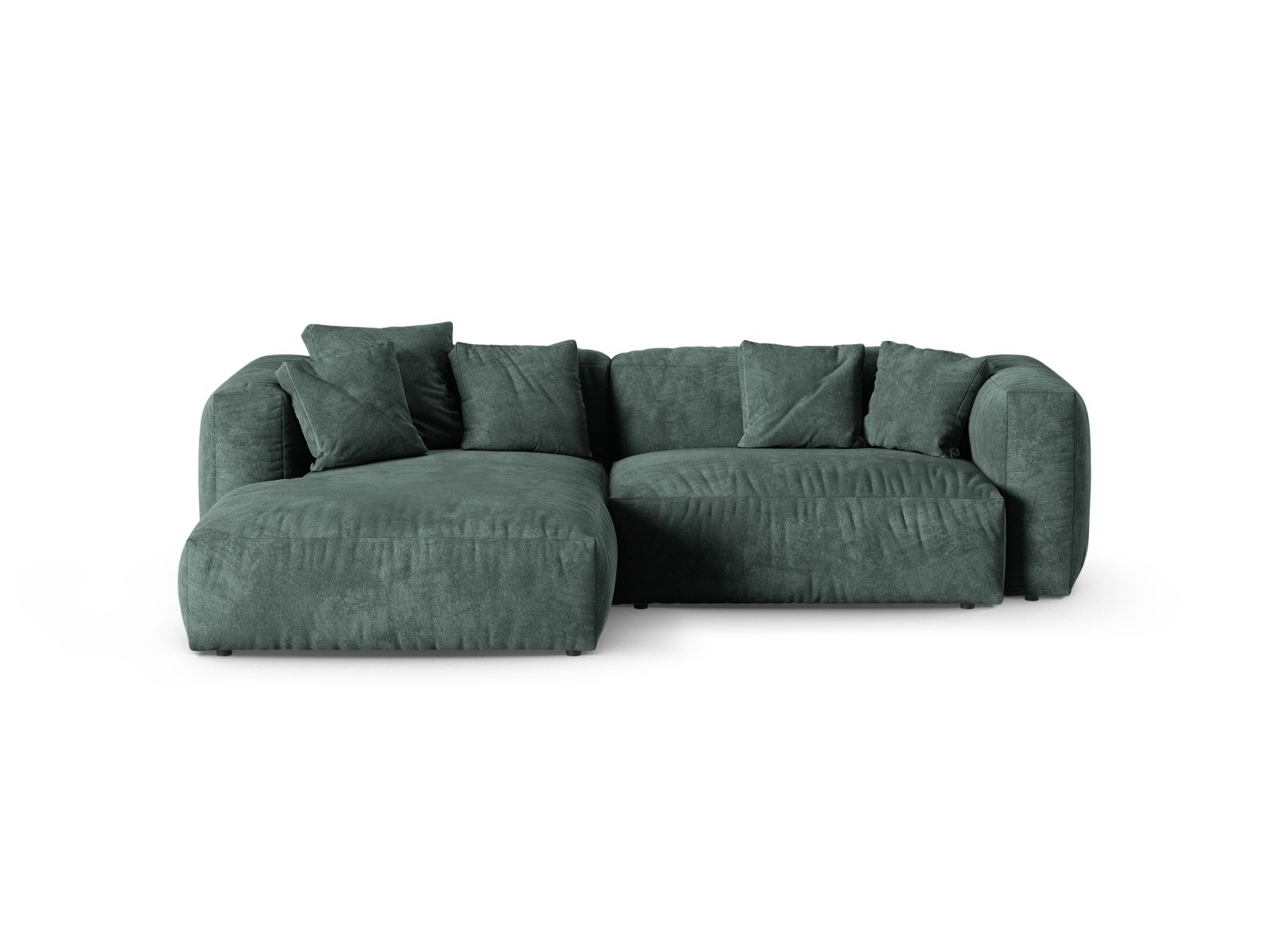 Velvet Modular Left Corner Sofa XL, "Martina", 2 Seats, 280x176x75