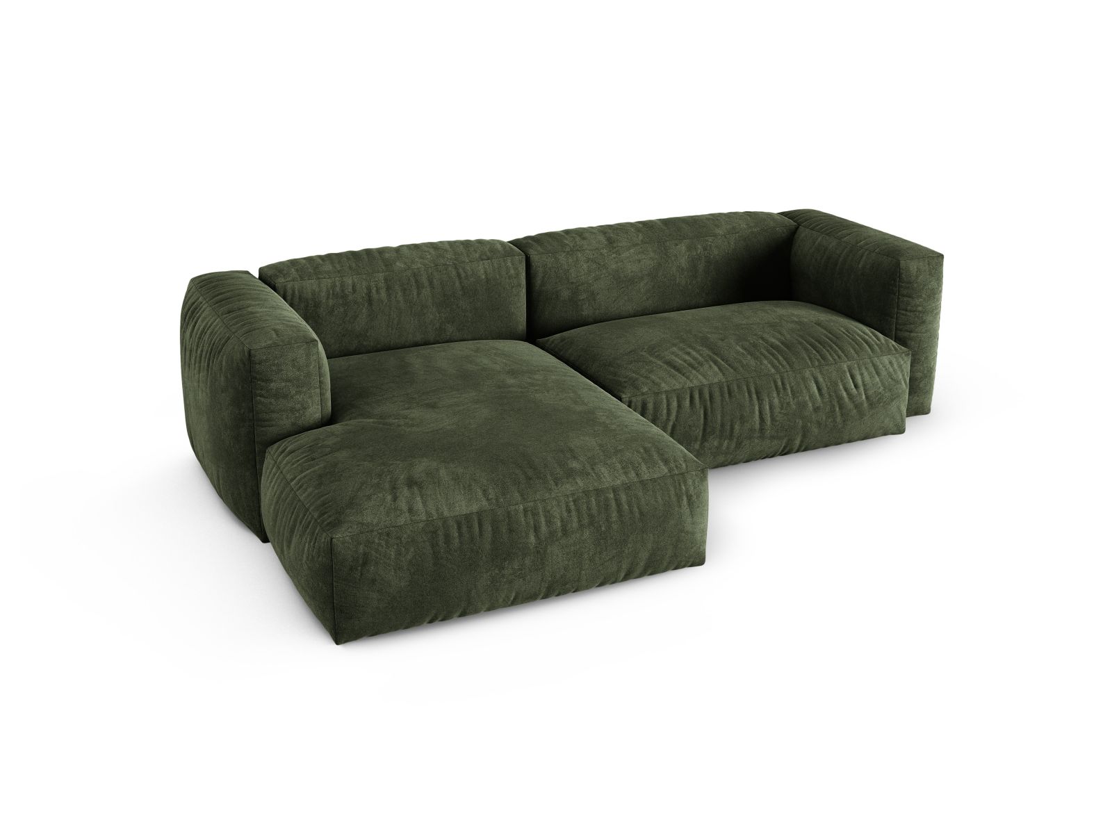 Velvet Modular Left Corner Sofa XL, "Martina", 2 Seats, 280x176x75