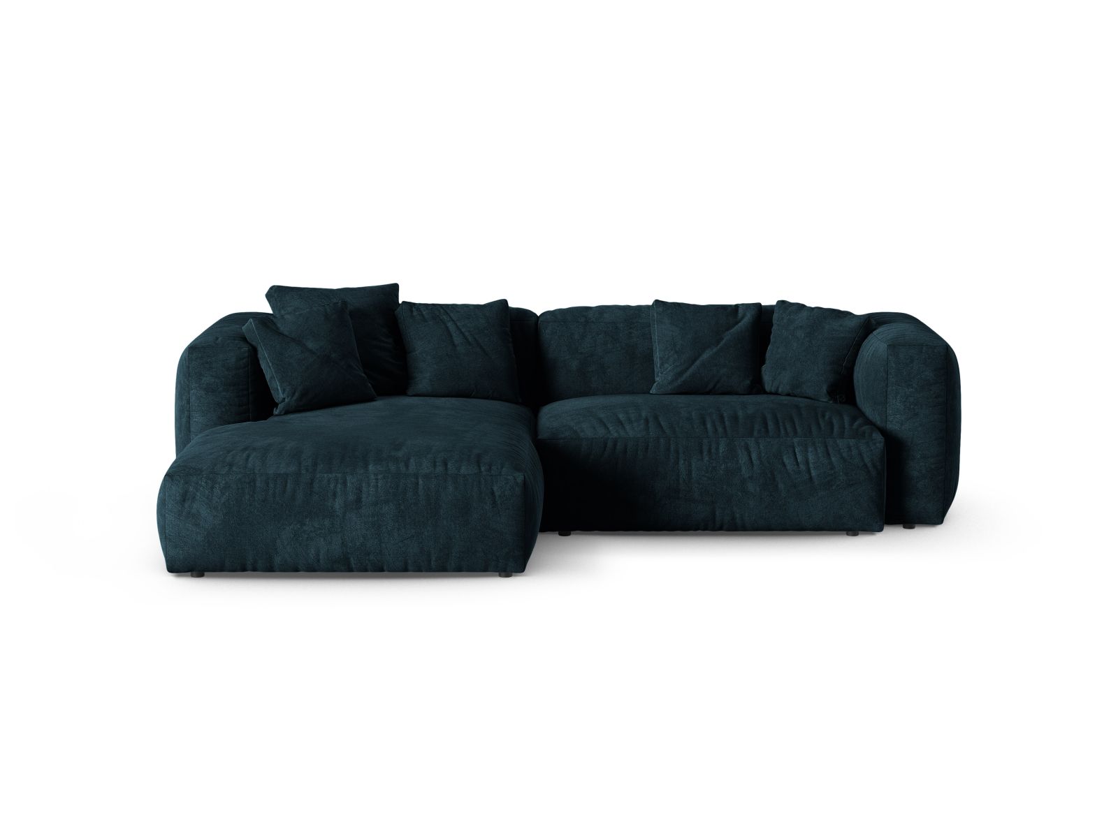 Velvet Modular Left Corner Sofa XL, "Martina", 2 Seats, 280x176x75
