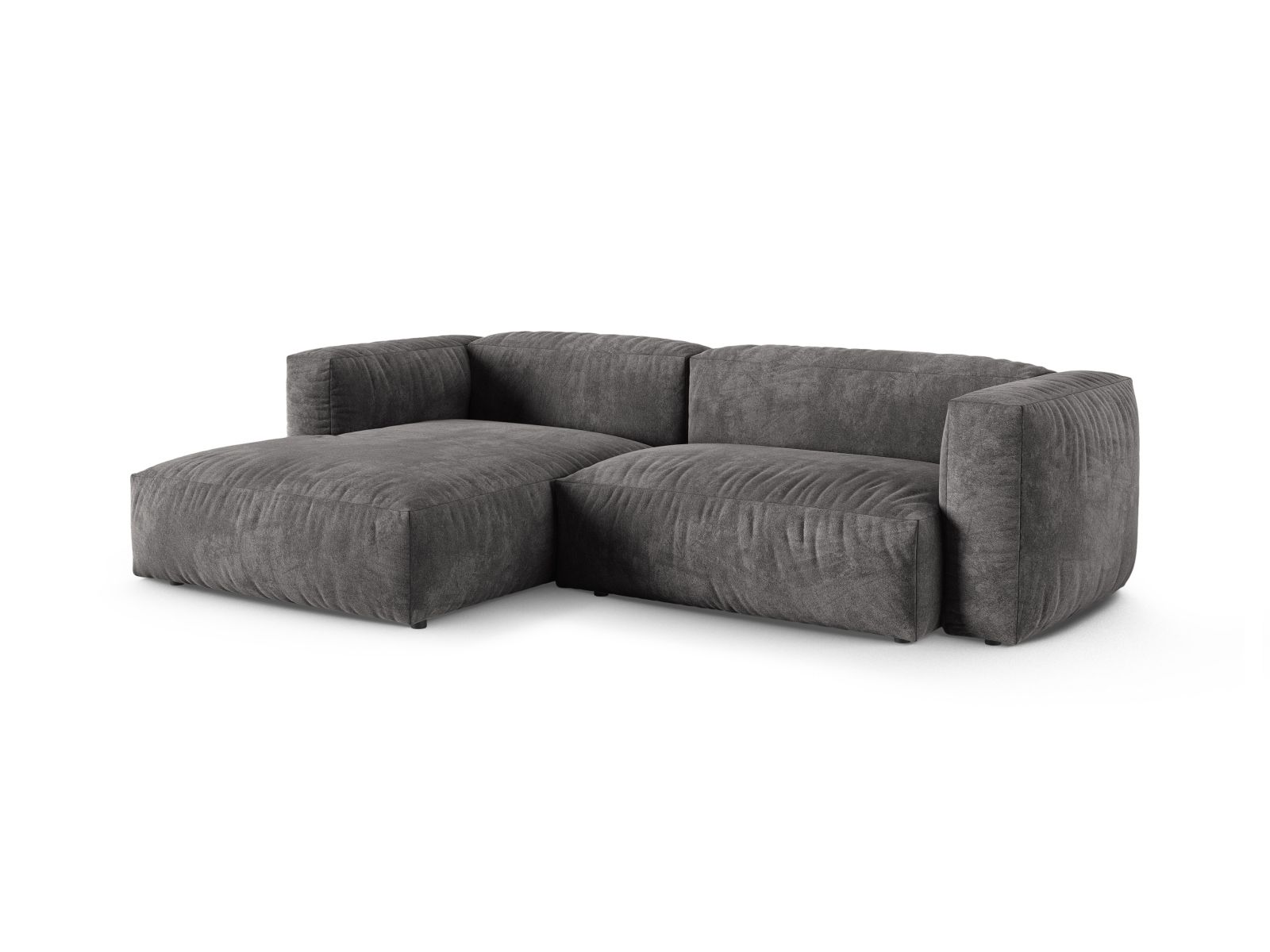 Velvet Modular Left Corner Sofa XL, "Martina", 2 Seats, 280x176x75