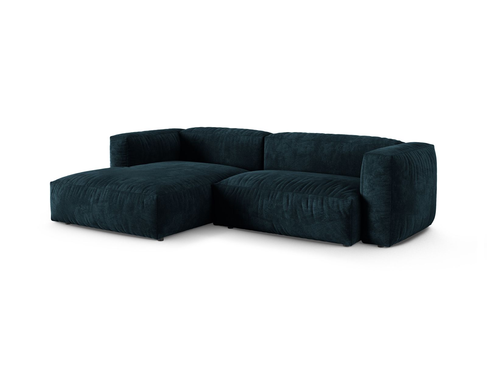 Velvet Modular Left Corner Sofa XL, "Martina", 2 Seats, 280x176x75