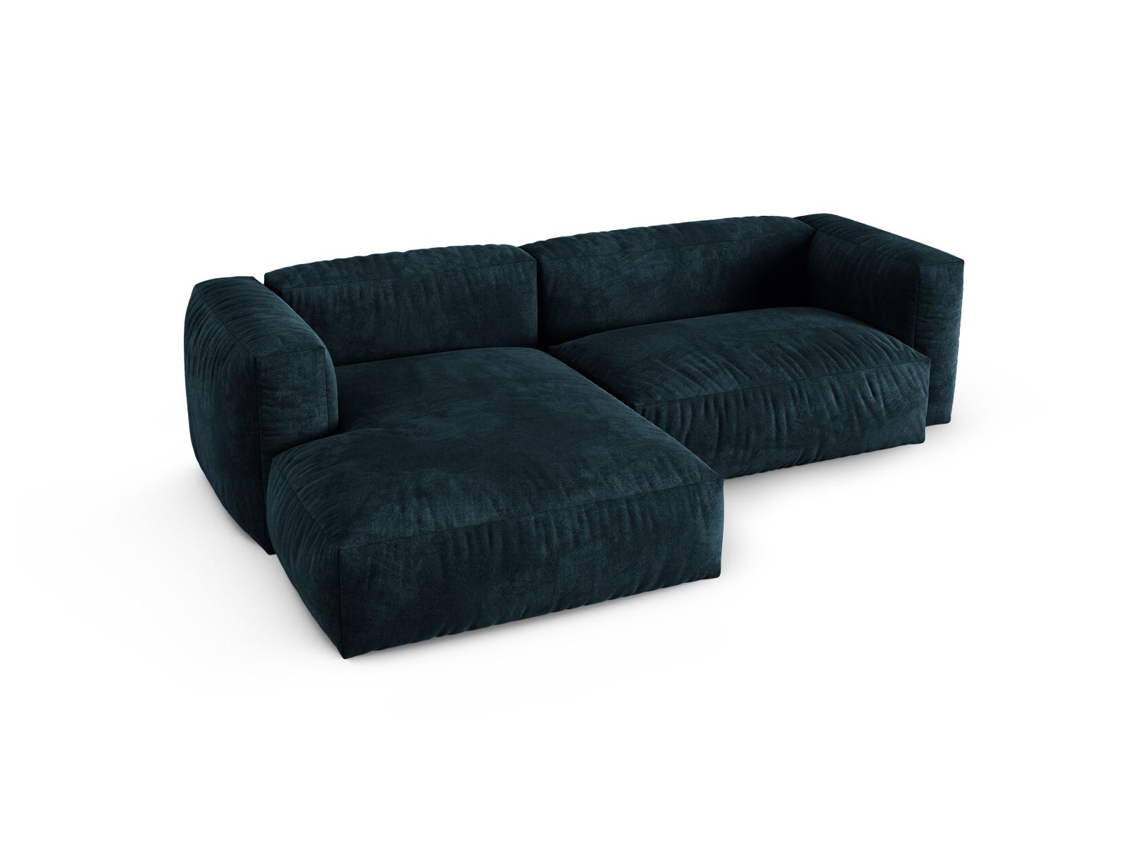 Velvet Modular Left Corner Sofa XL, "Martina", 2 Seats, 280x176x75