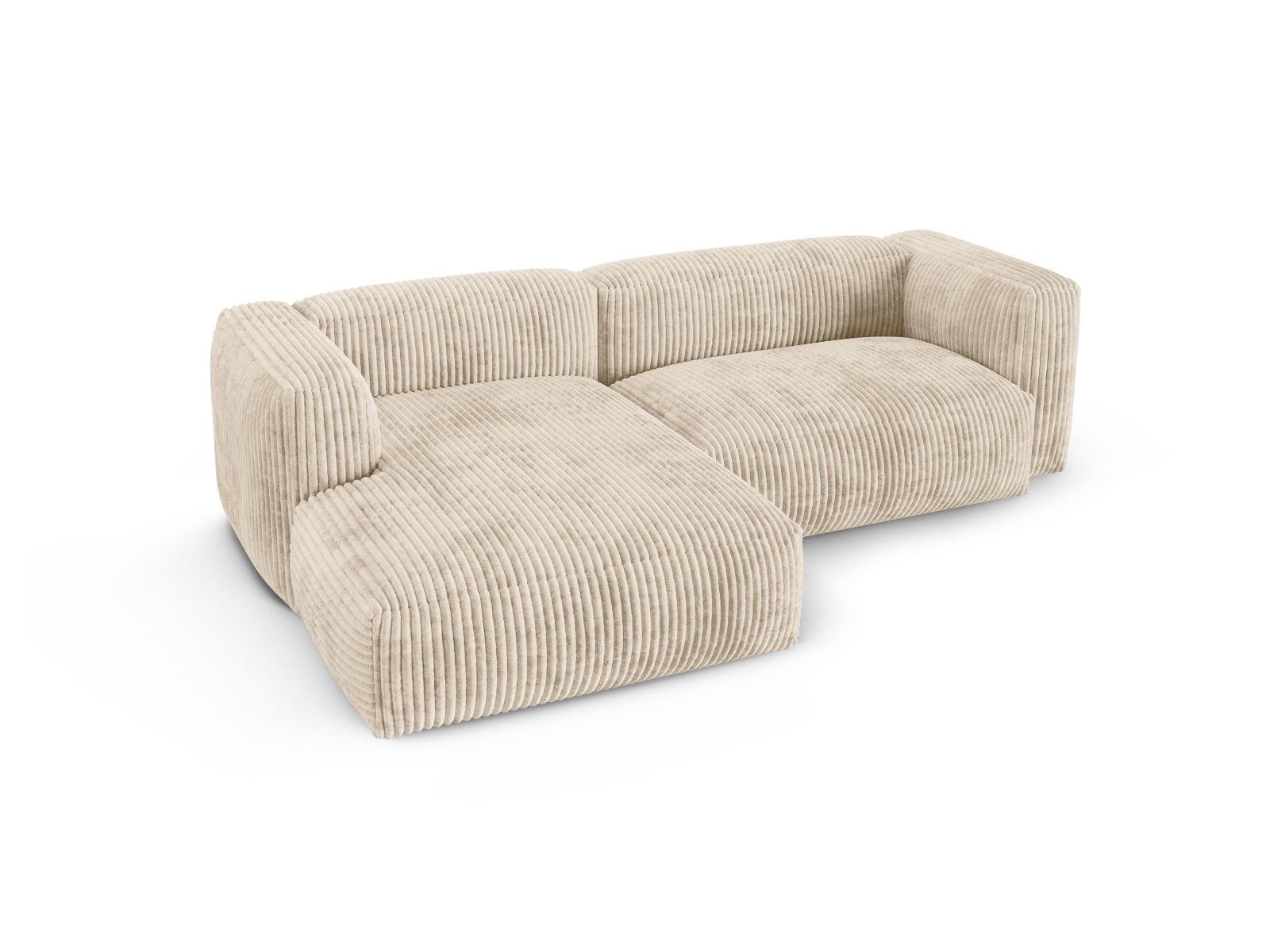 Modular Left Corner Sofa XL, "Martina", 2 Seats, 280x176x75