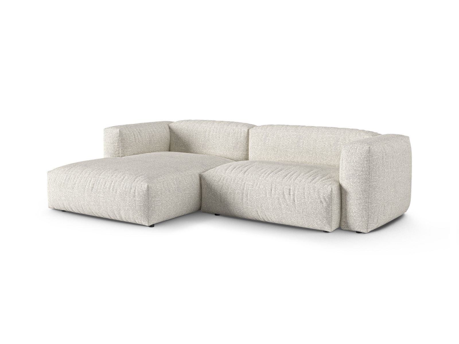 Boucle Modular Left Corner Sofa XL, "Martina", 2 Seats, 280x176x75