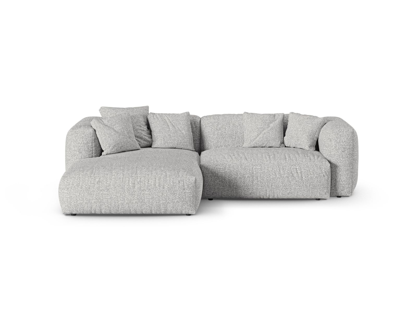 Boucle Modular Left Corner Sofa XL, "Martina", 2 Seats, 280x176x75