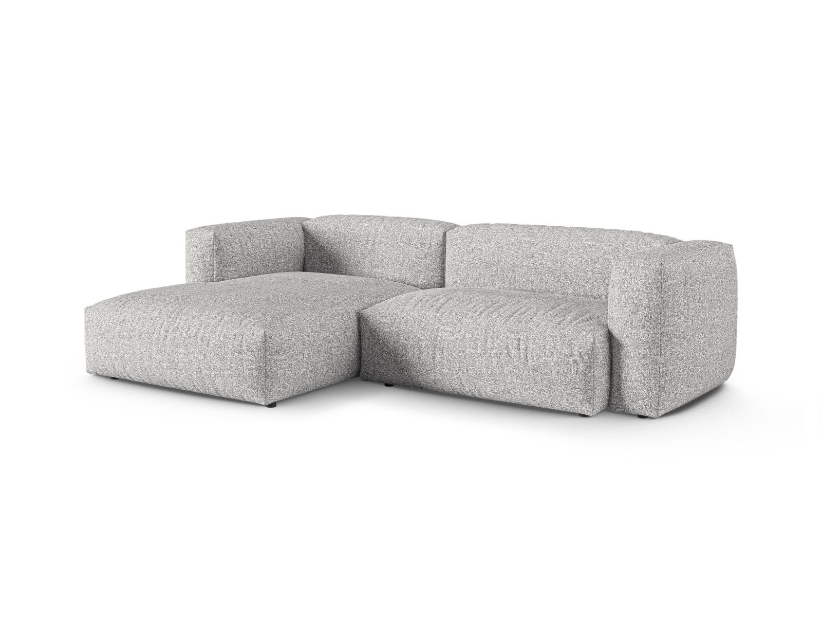 Boucle Modular Left Corner Sofa XL, "Martina", 2 Seats, 280x176x75