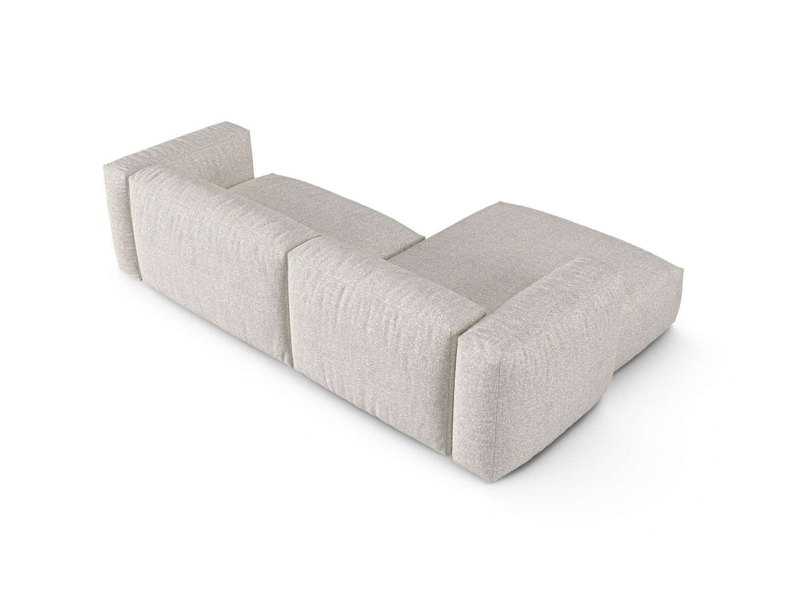 Boucle Modular Left Corner Sofa XL, "Martina", 2 Seats, 280x176x75