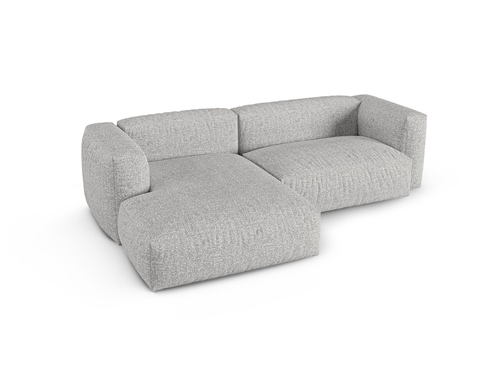 Boucle Modular Left Corner Sofa XL, "Martina", 2 Seats, 280x176x75