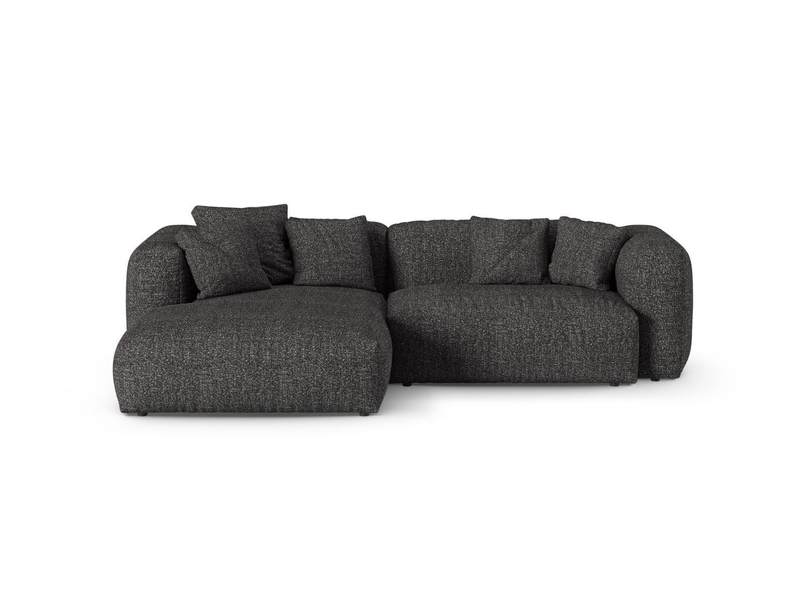Boucle Modular Left Corner Sofa XL, "Martina", 2 Seats, 280x176x75