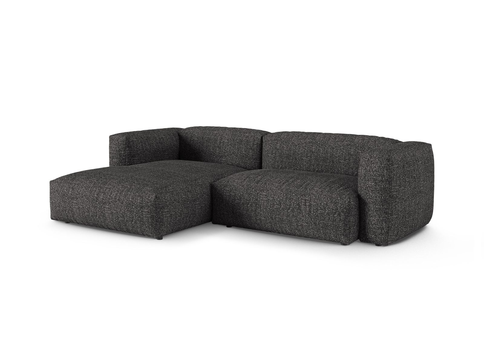 Boucle Modular Left Corner Sofa XL, "Martina", 2 Seats, 280x176x75