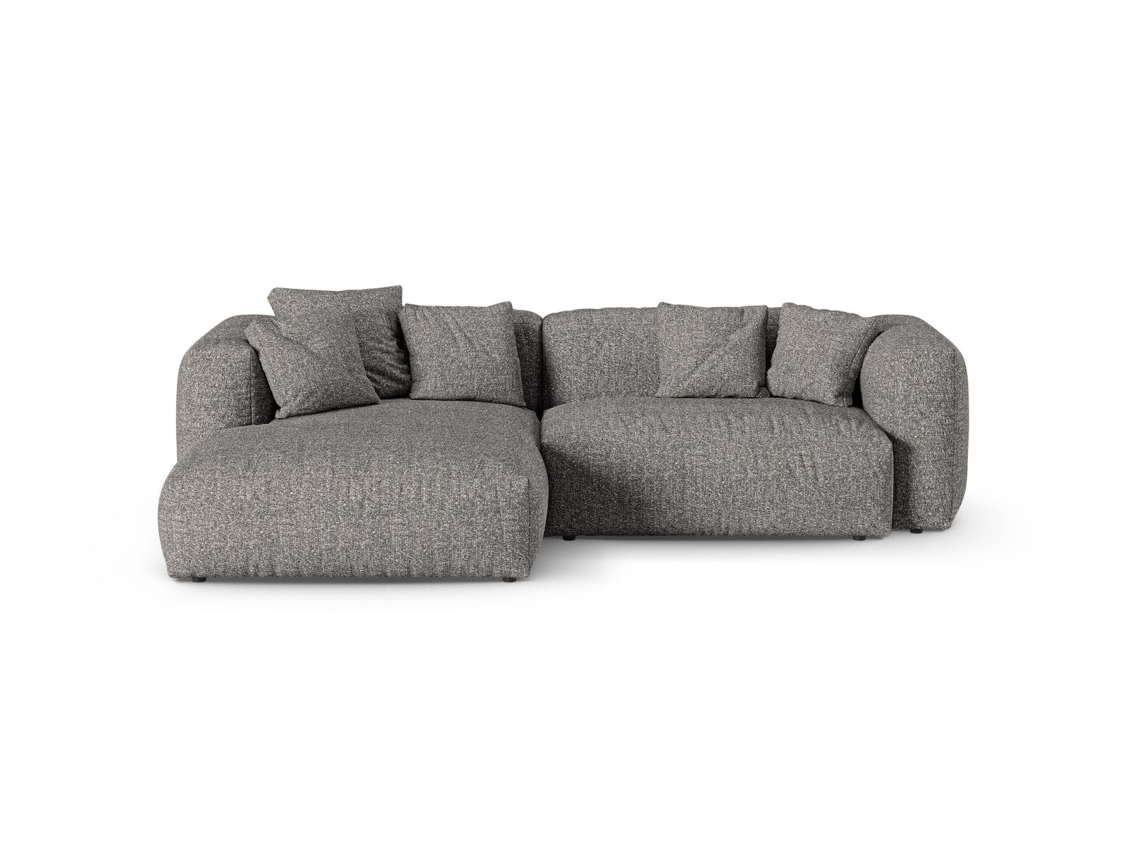 Boucle Modular Left Corner Sofa XL, "Martina", 2 Seats, 280x176x75