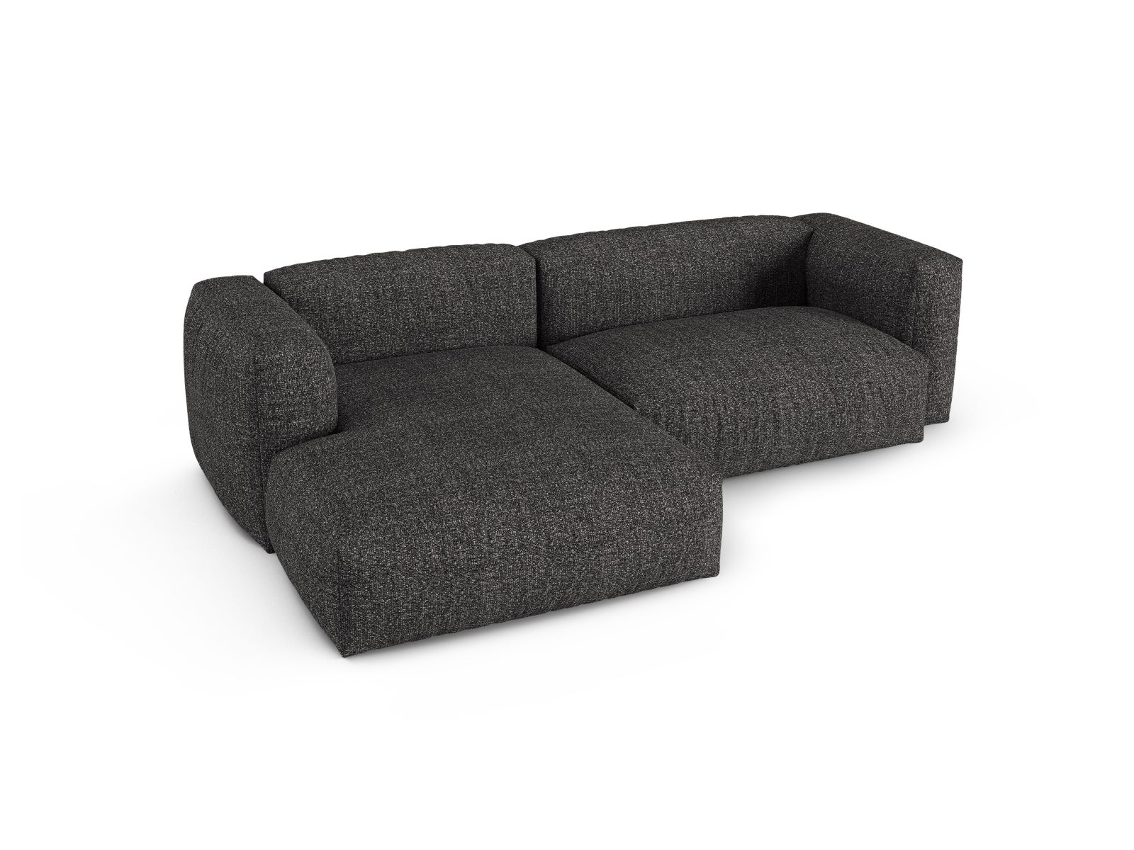 Boucle Modular Left Corner Sofa XL, "Martina", 2 Seats, 280x176x75