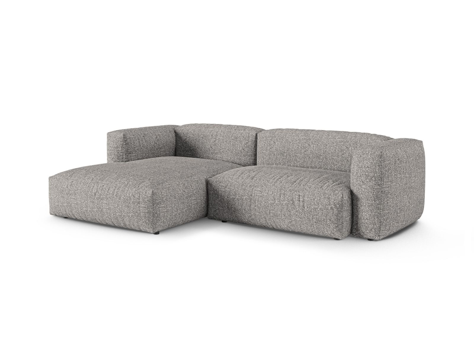 Boucle Modular Left Corner Sofa XL, "Martina", 2 Seats, 280x176x75