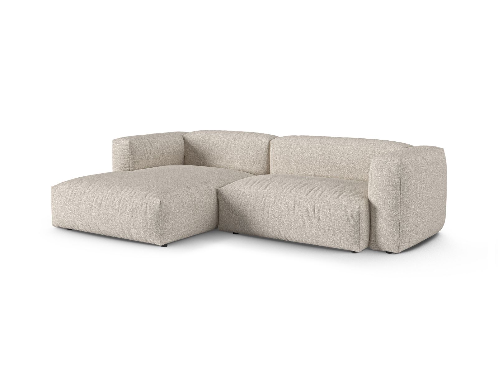 Boucle Modular Left Corner Sofa XL, "Martina", 2 Seats, 280x176x75
