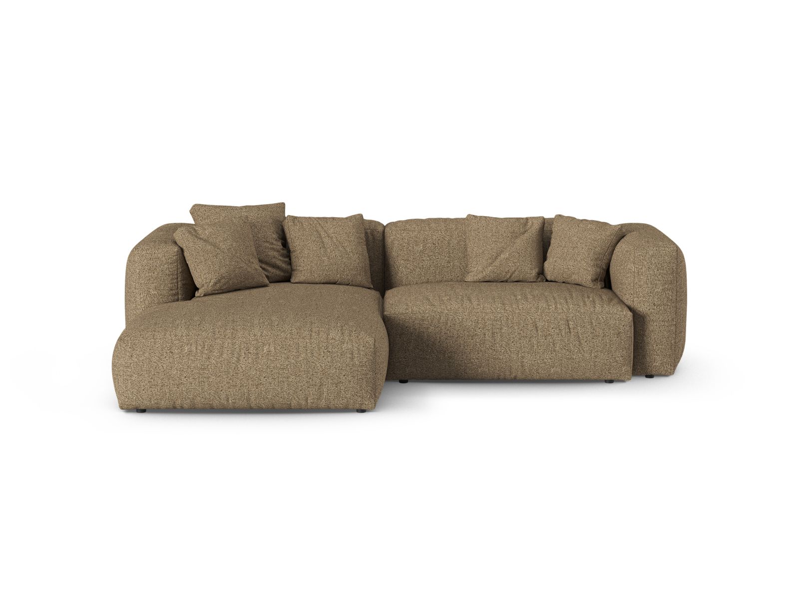 Boucle Modular Left Corner Sofa XL, "Martina", 2 Seats, 280x176x75