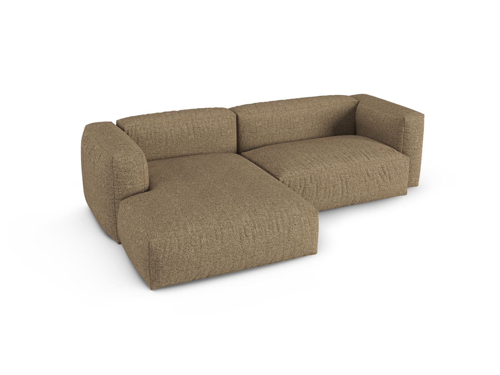 Boucle Modular Left Corner Sofa XL, "Martina", 2 Seats, 280x176x75