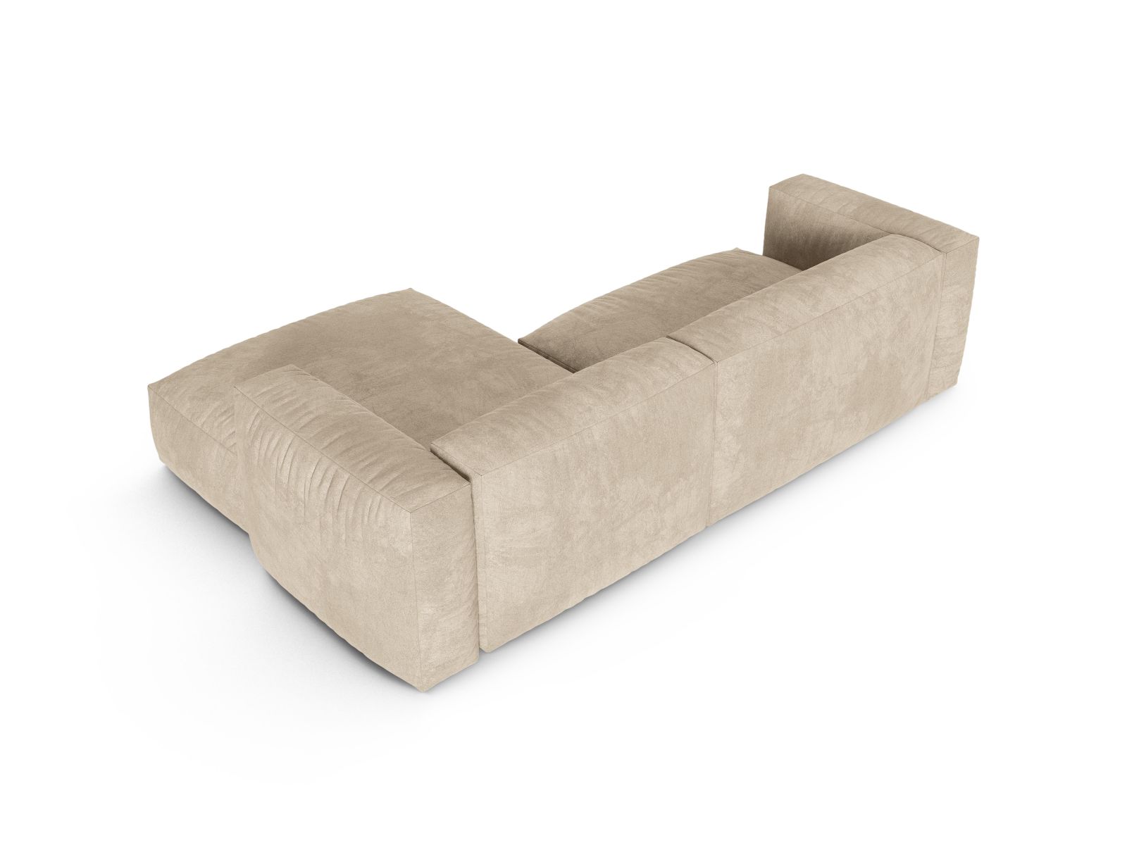 Velvet Modular Right Corner Sofa XL, "Martina", 2 Seats, 280x176x75