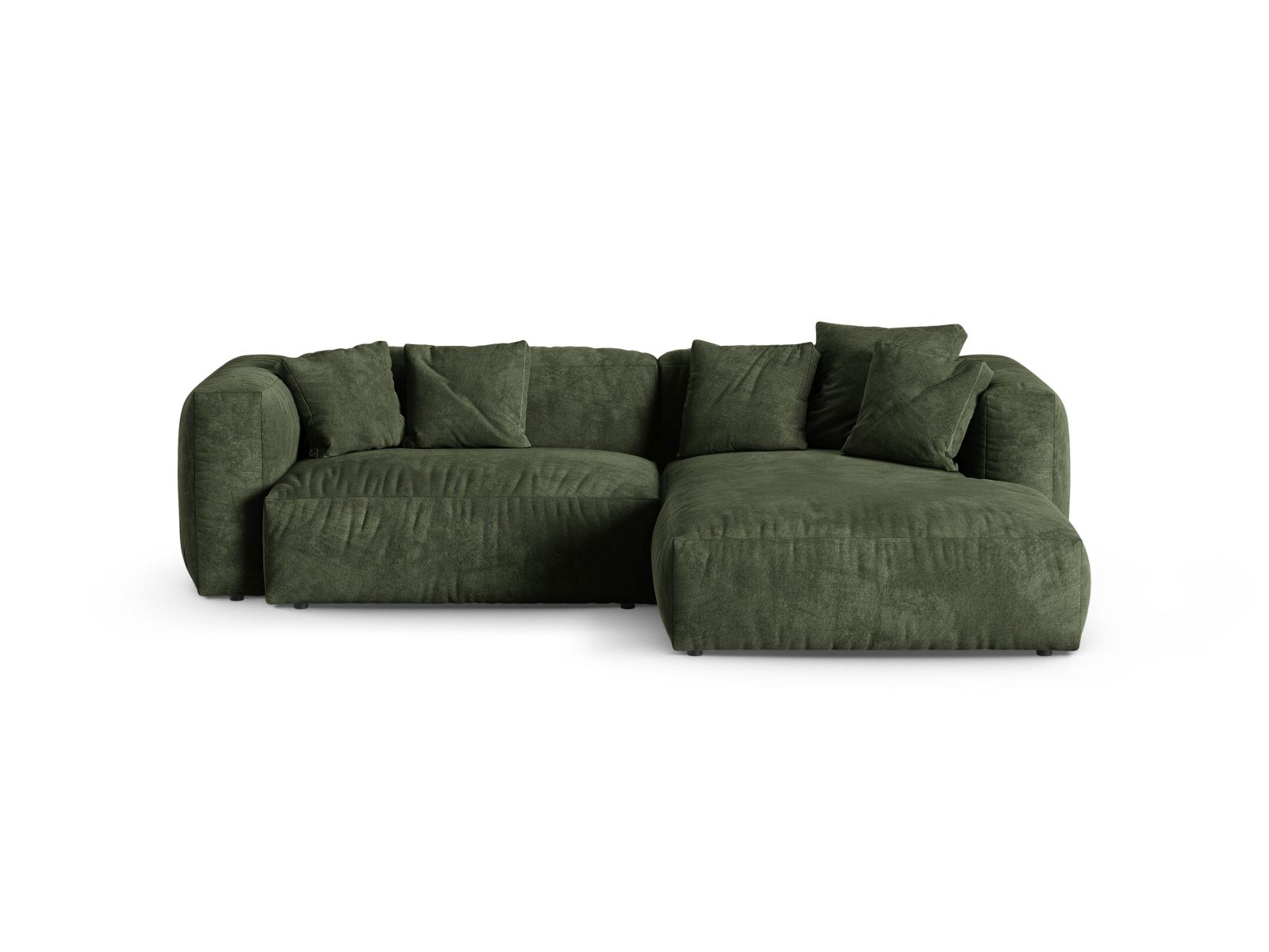 Velvet Modular Right Corner Sofa XL, "Martina", 2 Seats, 280x176x75