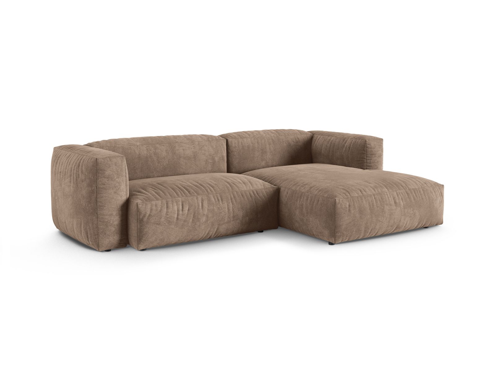 Velvet Modular Right Corner Sofa XL, "Martina", 2 Seats, 280x176x75