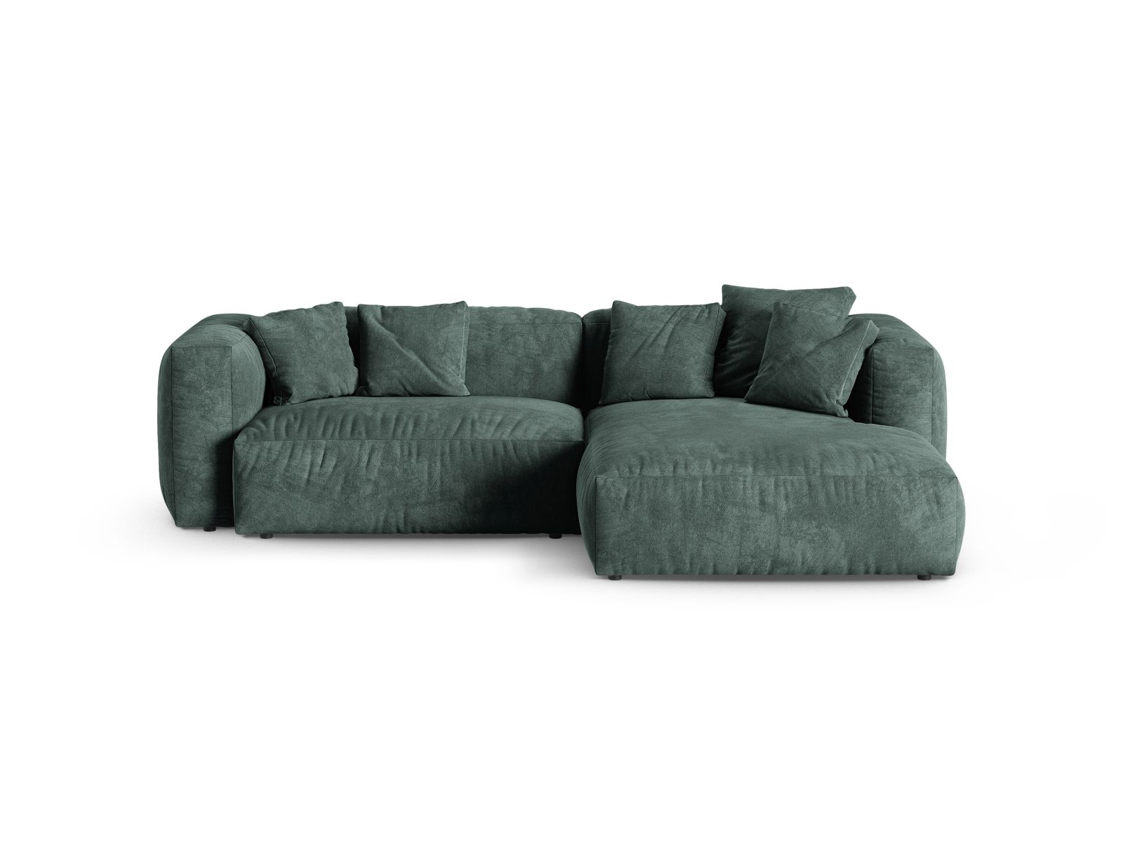 Velvet Modular Right Corner Sofa XL, "Martina", 2 Seats, 280x176x75